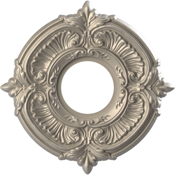 Ekena Millwork Attica PVC Medallion (Canopies up to 4 1/8"), 10"OD x 3 1/2"ID x 3/4"P, Metallic Silver Metallic CMP10ATCSV - main